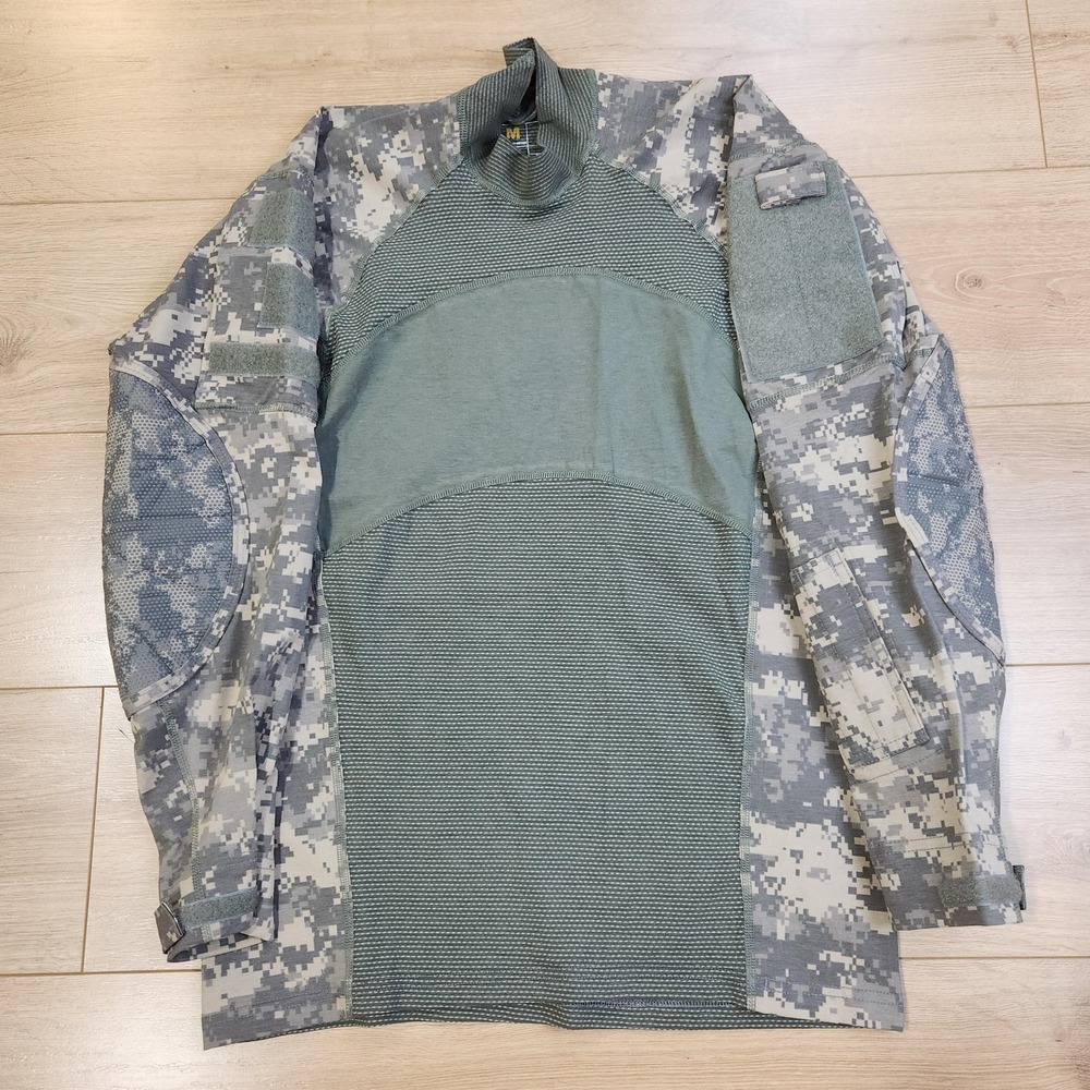 Massif Army Combat Shirt Mens Medium Green Camo Long Sleeve US Army Tactical Top